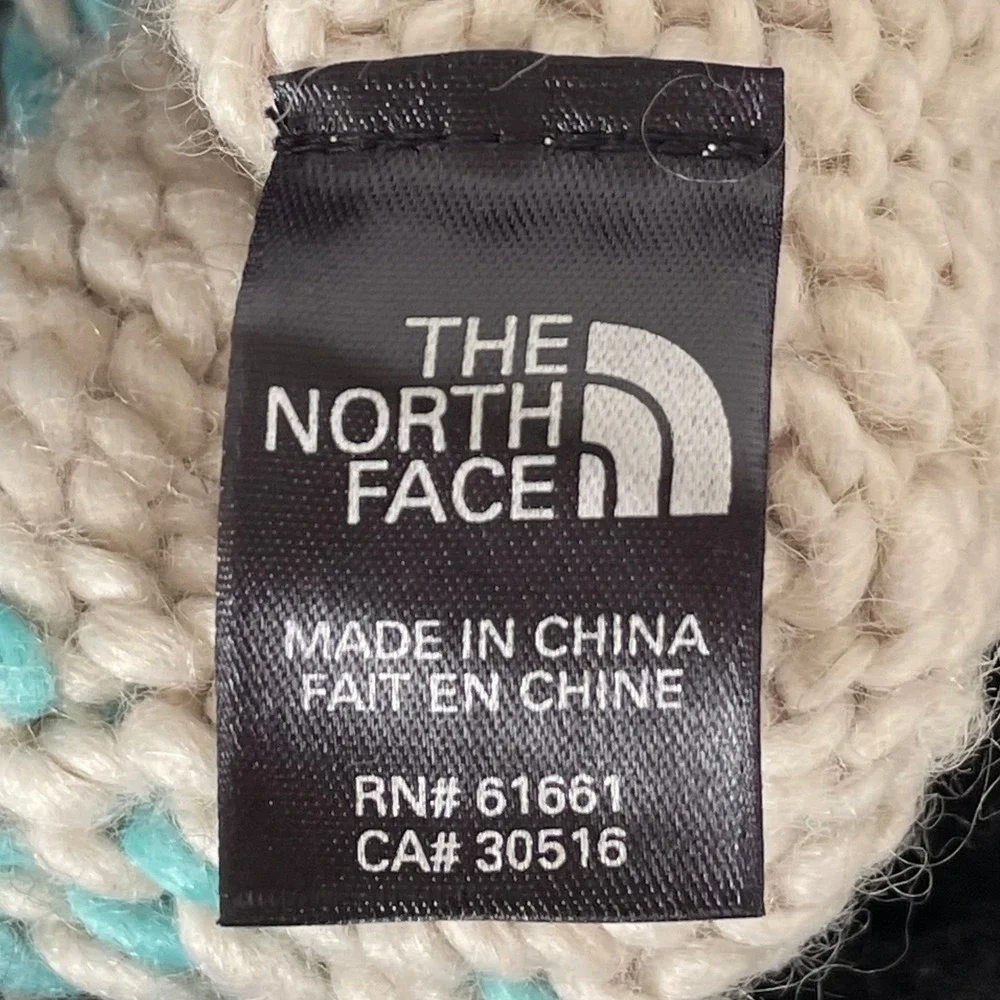 The North Face Chullo Beanie Knit Wool Brown Blue Ski Snowboarding‎ Winter